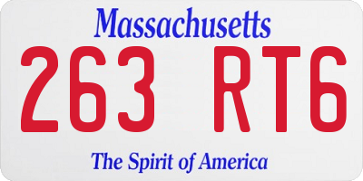 MA license plate 263RT6