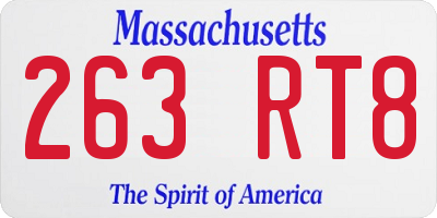 MA license plate 263RT8