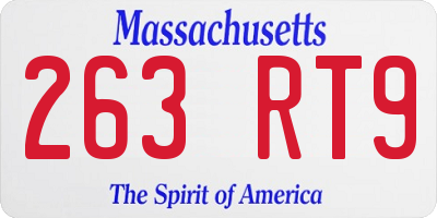 MA license plate 263RT9