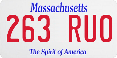 MA license plate 263RU0