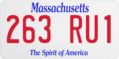 MA license plate 263RU1