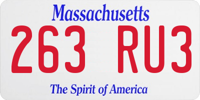 MA license plate 263RU3