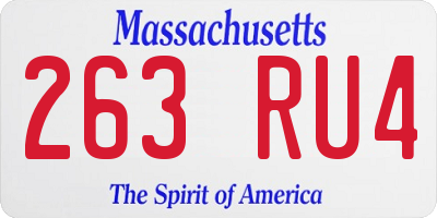 MA license plate 263RU4