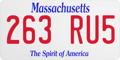 MA license plate 263RU5