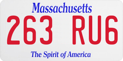MA license plate 263RU6