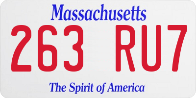 MA license plate 263RU7