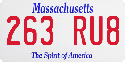 MA license plate 263RU8