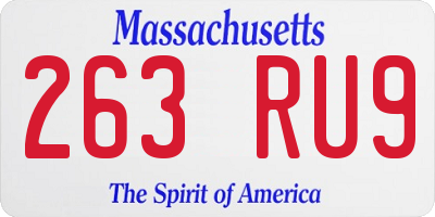 MA license plate 263RU9