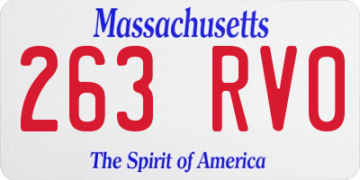 MA license plate 263RV0
