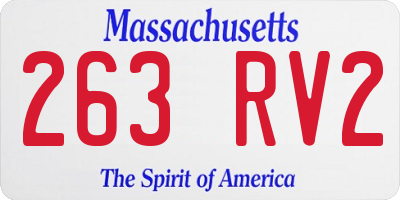 MA license plate 263RV2