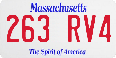 MA license plate 263RV4