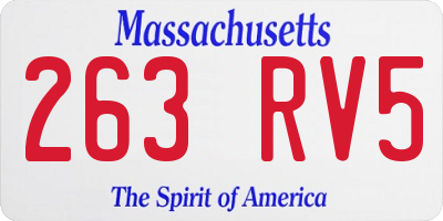 MA license plate 263RV5