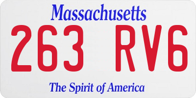 MA license plate 263RV6