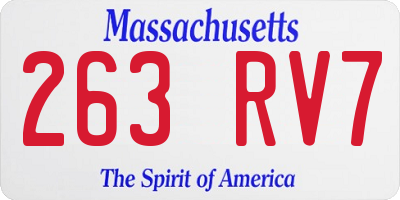 MA license plate 263RV7