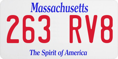 MA license plate 263RV8