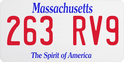 MA license plate 263RV9