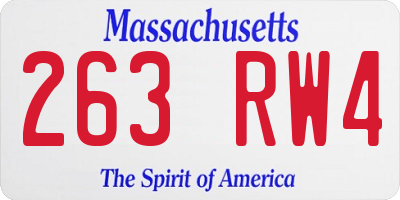 MA license plate 263RW4