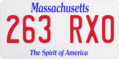 MA license plate 263RX0
