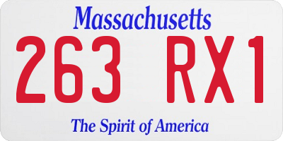 MA license plate 263RX1
