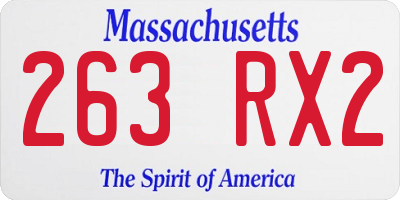 MA license plate 263RX2