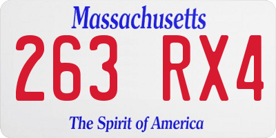 MA license plate 263RX4