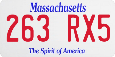 MA license plate 263RX5