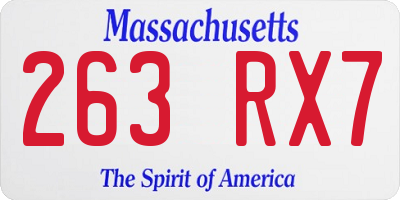 MA license plate 263RX7
