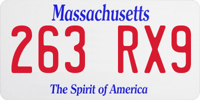 MA license plate 263RX9
