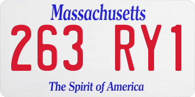 MA license plate 263RY1