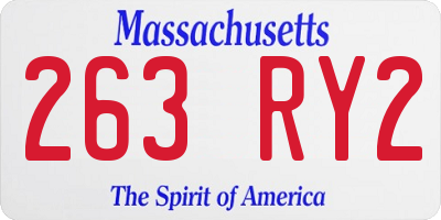 MA license plate 263RY2