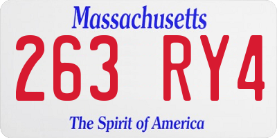 MA license plate 263RY4