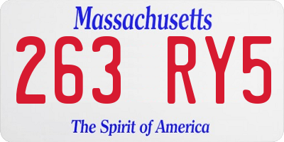 MA license plate 263RY5