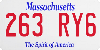 MA license plate 263RY6