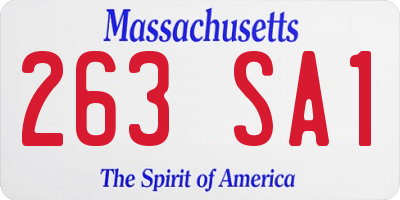 MA license plate 263SA1