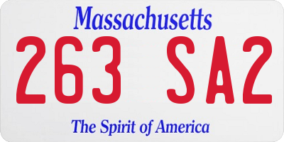 MA license plate 263SA2