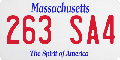 MA license plate 263SA4