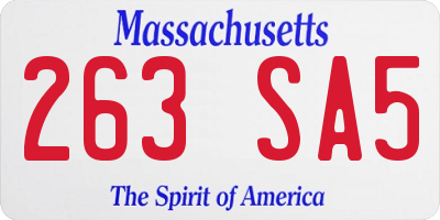 MA license plate 263SA5
