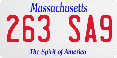 MA license plate 263SA9