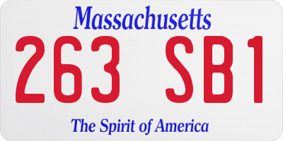 MA license plate 263SB1