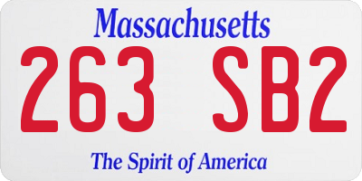 MA license plate 263SB2