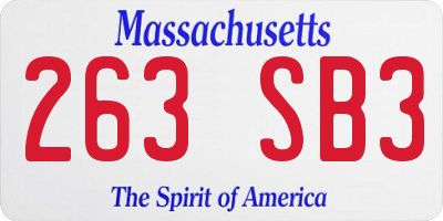 MA license plate 263SB3
