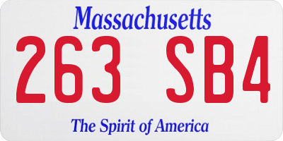 MA license plate 263SB4