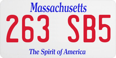 MA license plate 263SB5