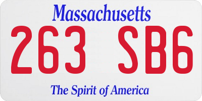 MA license plate 263SB6