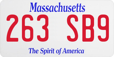 MA license plate 263SB9