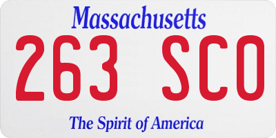 MA license plate 263SC0