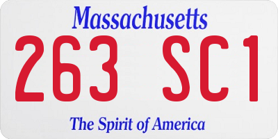 MA license plate 263SC1