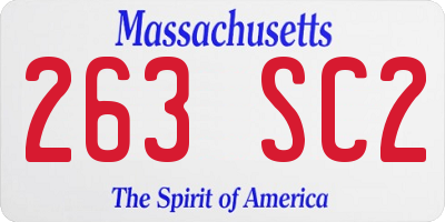 MA license plate 263SC2