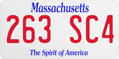 MA license plate 263SC4