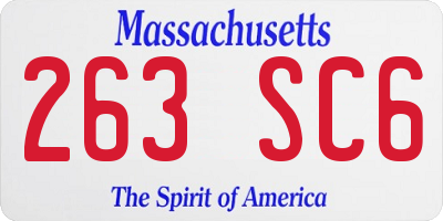 MA license plate 263SC6